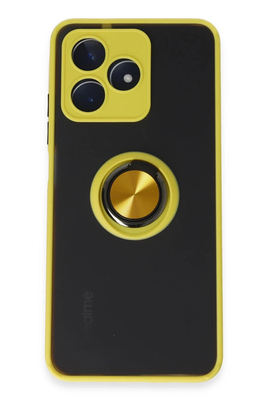 Mey İthalat® Realme C53 Kılıf Montreal Yüzüklü Silikon Kapak - Sarı