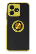 Mey İthalat® Realme C53 Kılıf Montreal Yüzüklü Silikon Kapak - Sarı