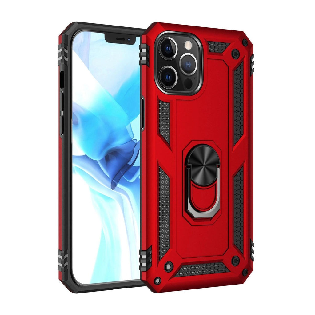 Mey İthalat® iPhone 12 Pro Max Kılıf Sofya Yüzüklü Silikon Kapak - Kırmızı