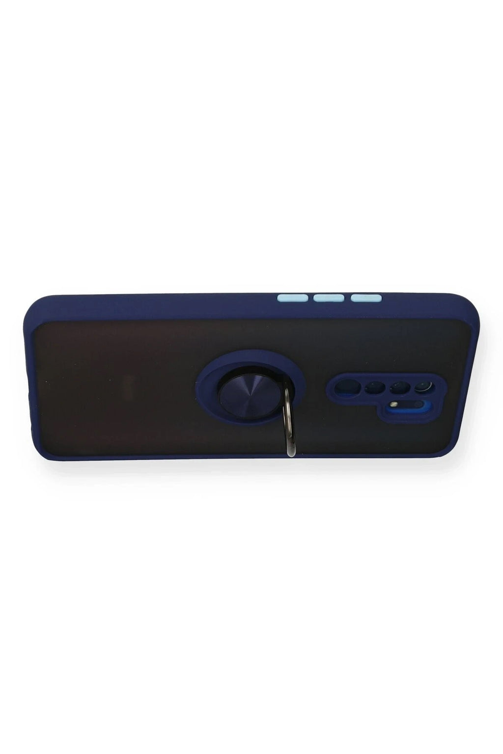 Mey İthalat® Redmi 9 Kılıf Montreal Yüzüklü Silikon Kapak - Lacivert