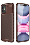 Mey İthalat® iPhone 12 Mini Kılıf Auto Focus Karbon Kapak - Kahverengi