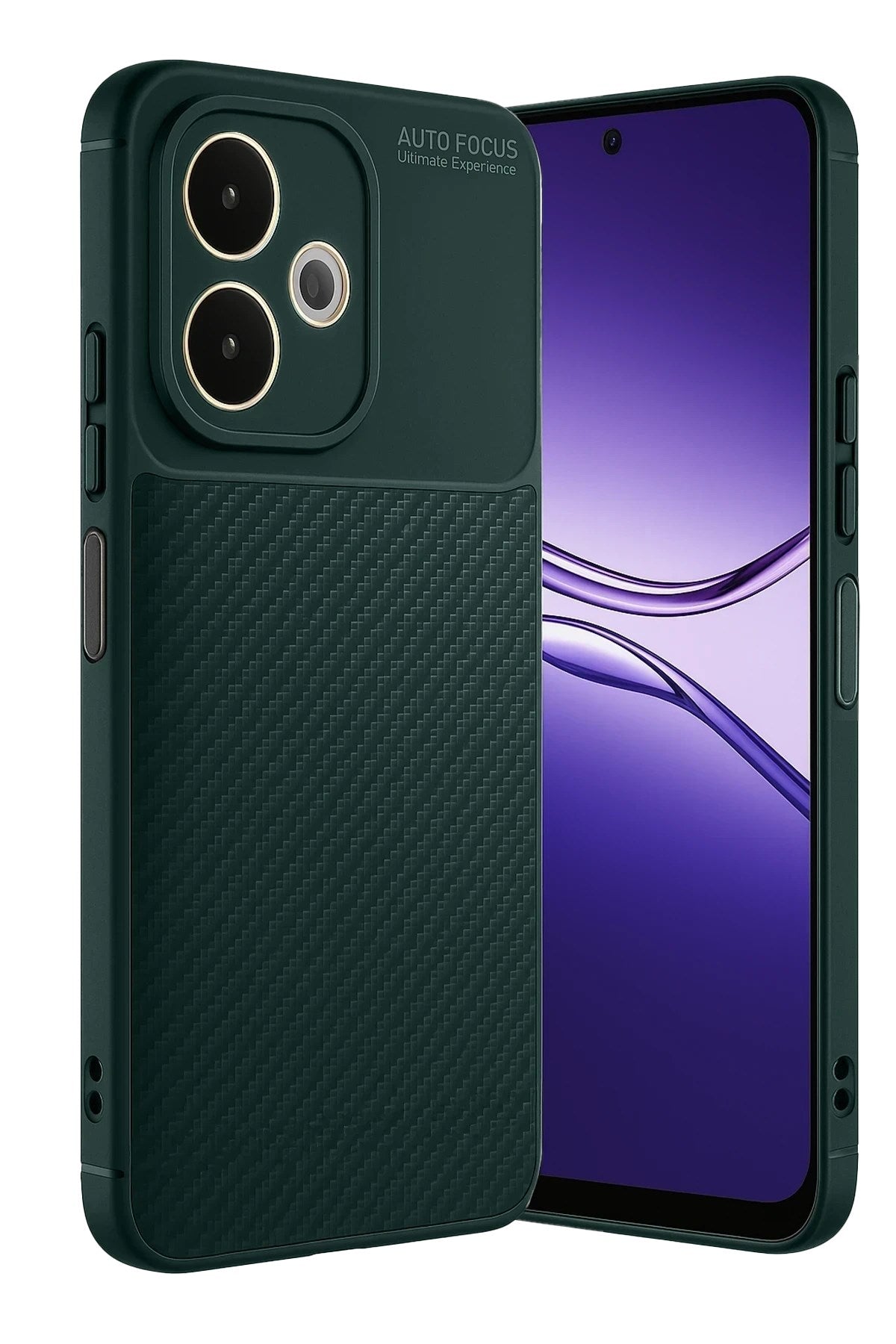 Mey İthalat® A5 Pro 4G Kılıf Auto Focus Karbon Kapak - Koyu Yeşil