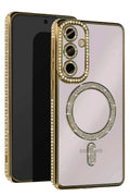 Mey İthalat® Samsung Galaxy A17 5G Joke Simli Magneticsafe Kılıf - Gold