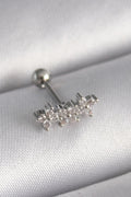 Mey İthalat® 316L Çelik Gümüş Renk Zirkon Taşlı Yonca Tragus Piercing