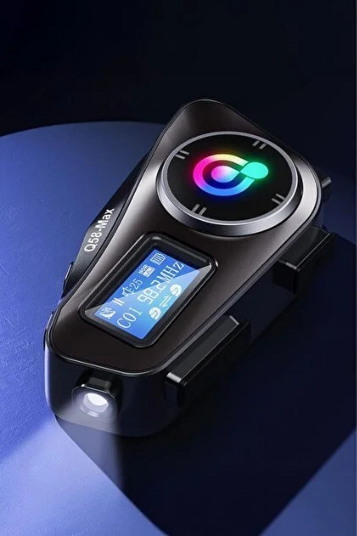 Q58 Motorsikletler İçin Fener Özellikli SD Kart Bölümlü LCD Ekranlı Kablosuz Bluetooth Kulaklıklı – Suya Dayanıklı Kask Kulaklığı