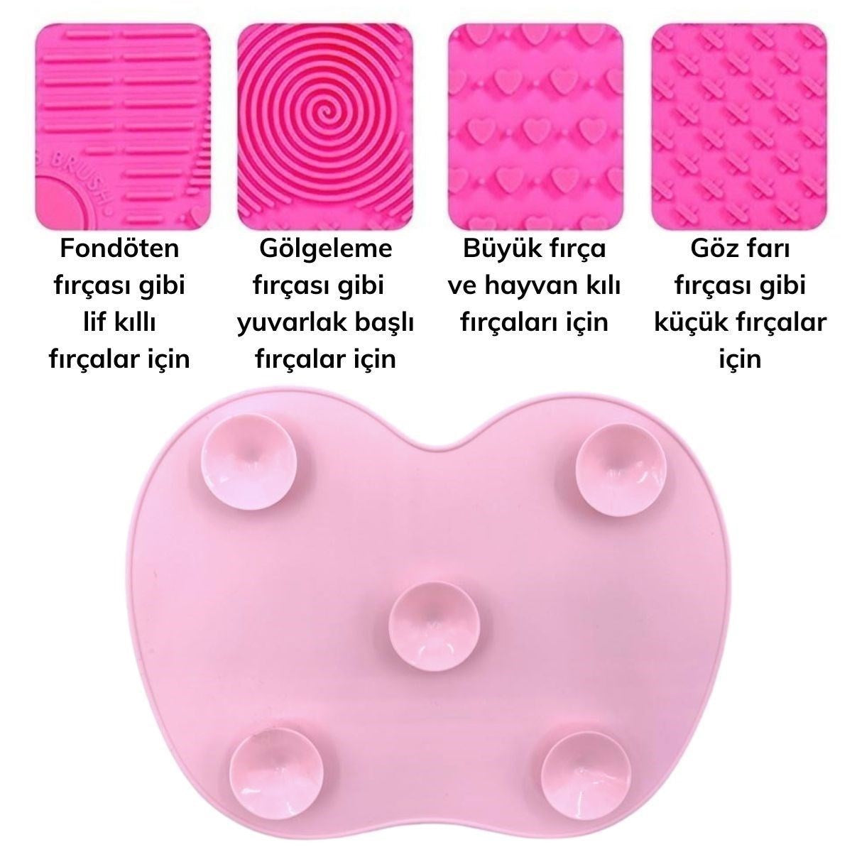 Pratik Kolay Makyaj Fırçası Temizleme Matı Aparatı Aleti