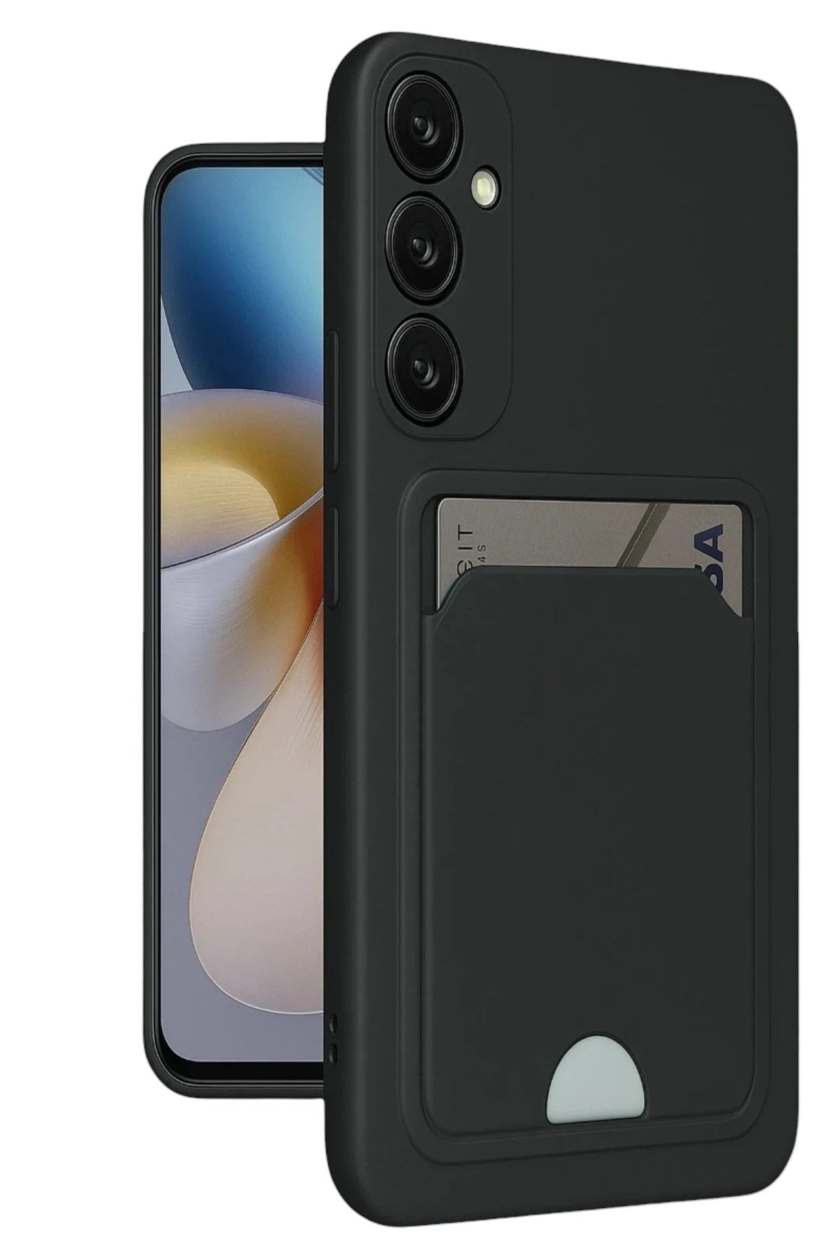 Mey İthalat® Samsung Galaxy A16 5G Kılıf Kelvin Kartvizitli Silikon - Siyah