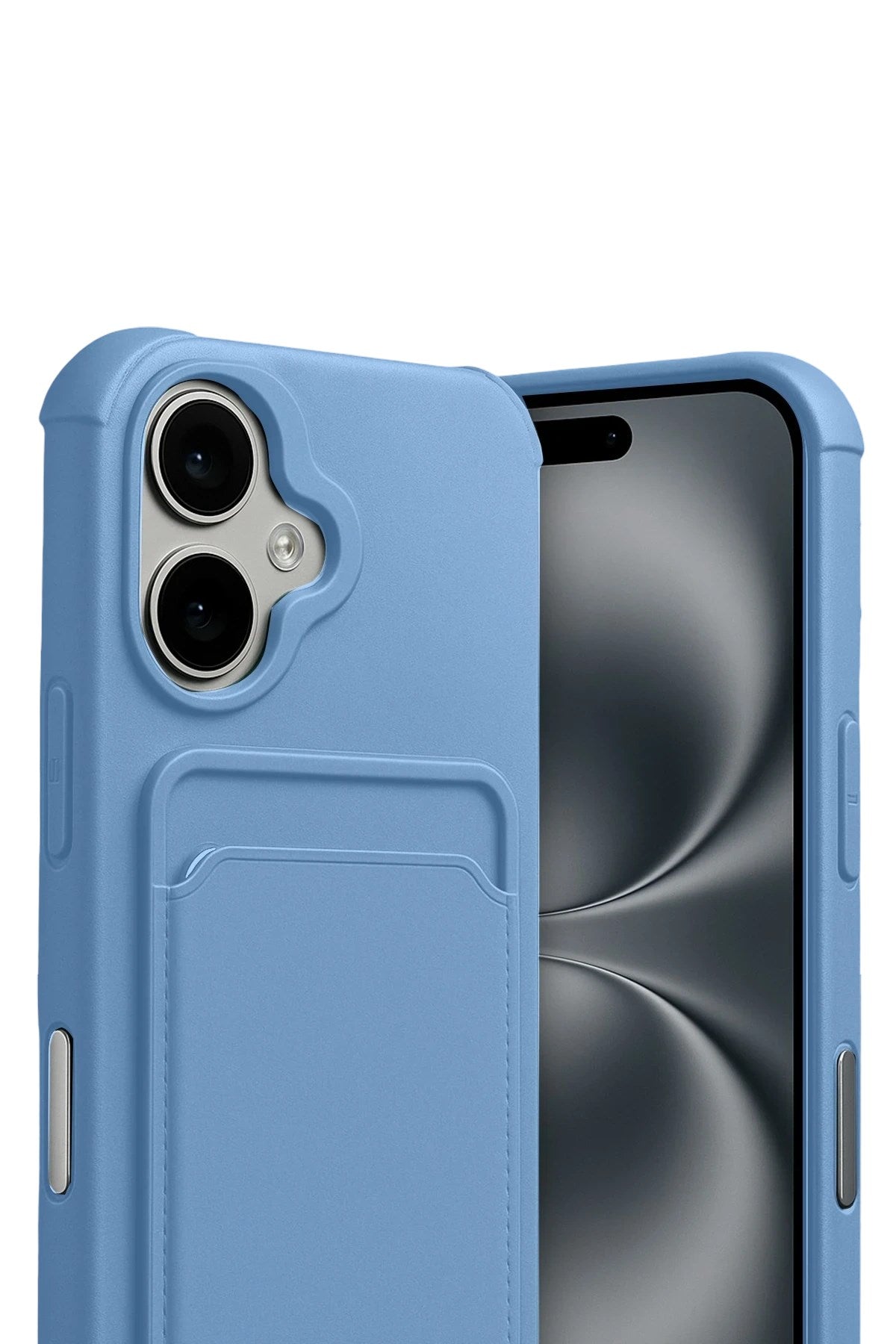 Mey İthalat® iPhone 17 Kelvin Kartvizitli Silikon - Mavi