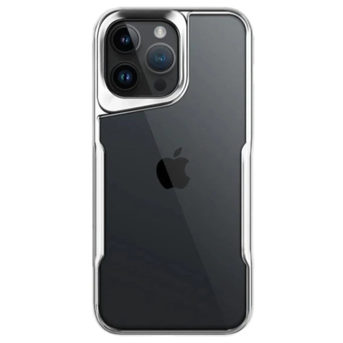 Mey İthalat® iPhone 15 Pro Max Kılıf Boyi Silikon Kapak - Gümüş