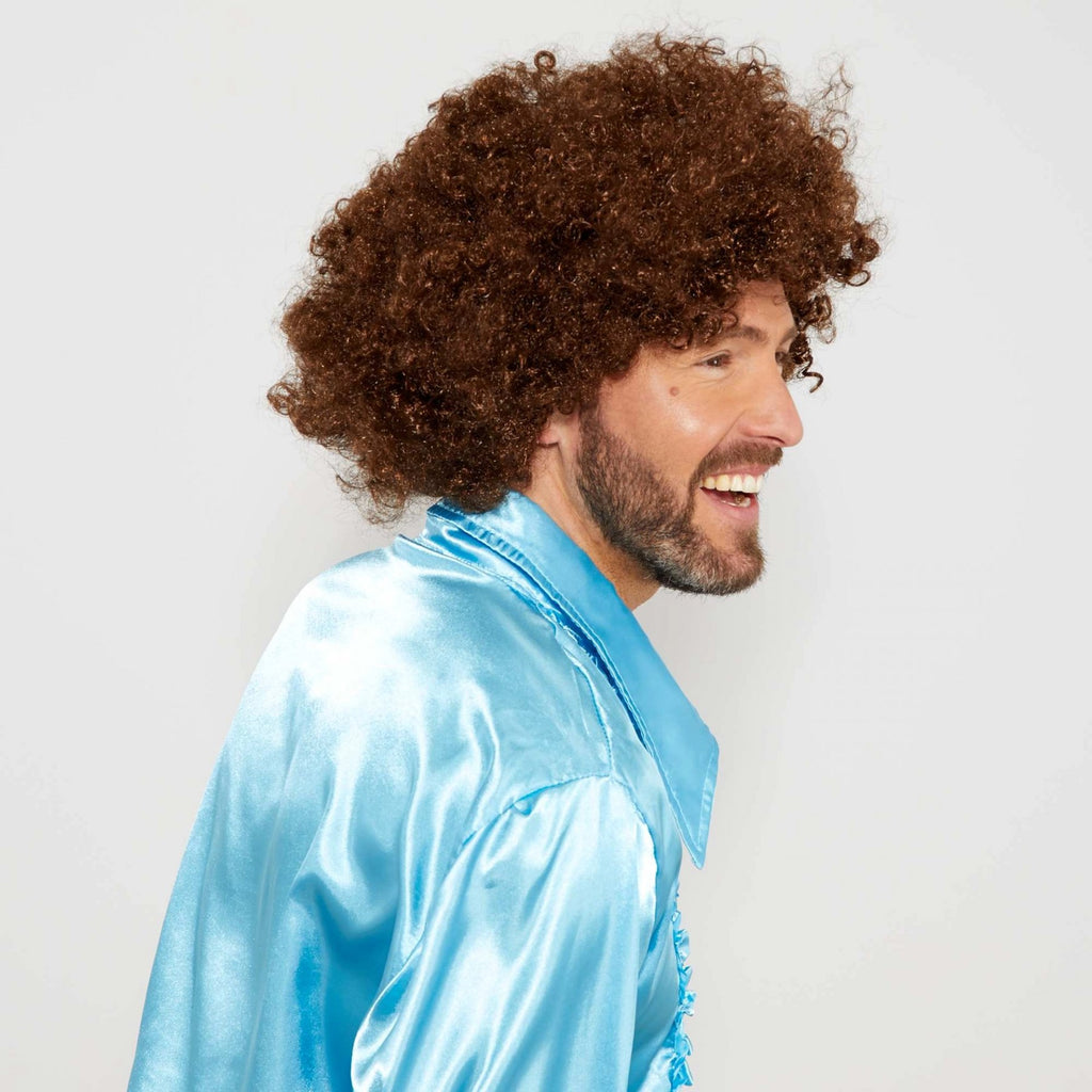 Mey İthalat® Kahve Renk Kıvırcık Afro Bonus Peruk