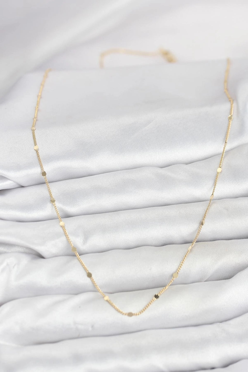 Mey İthalat® CM 14K Gold Renk Ezme Pul Model 60 cm Kadın Kolye