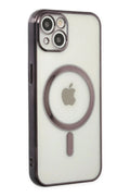 Mey İthalat® iPhone 14 Plus Kılıf Magneticsafe Lazer Silikon - Siyah