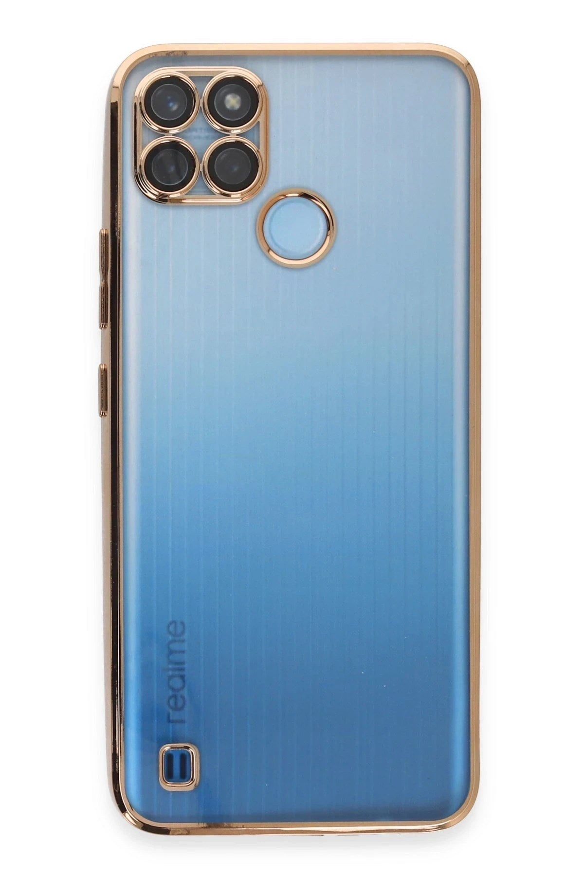Mey İthalat® Realme C25Y Kılıf Lensli Silikon - Gold