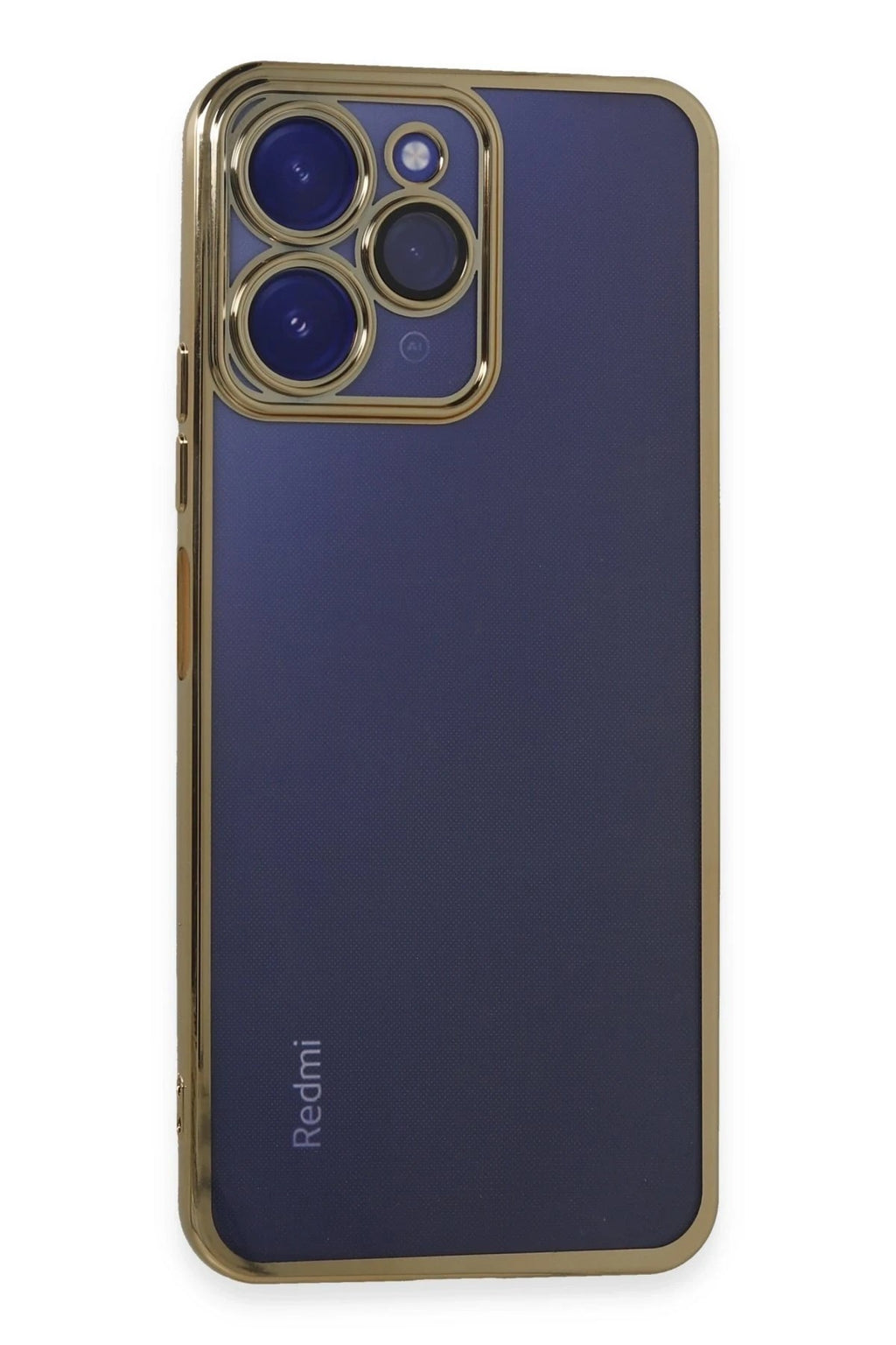 Mey İthalat® Redmi 12 Kılıf Lensli Silikon - Gold