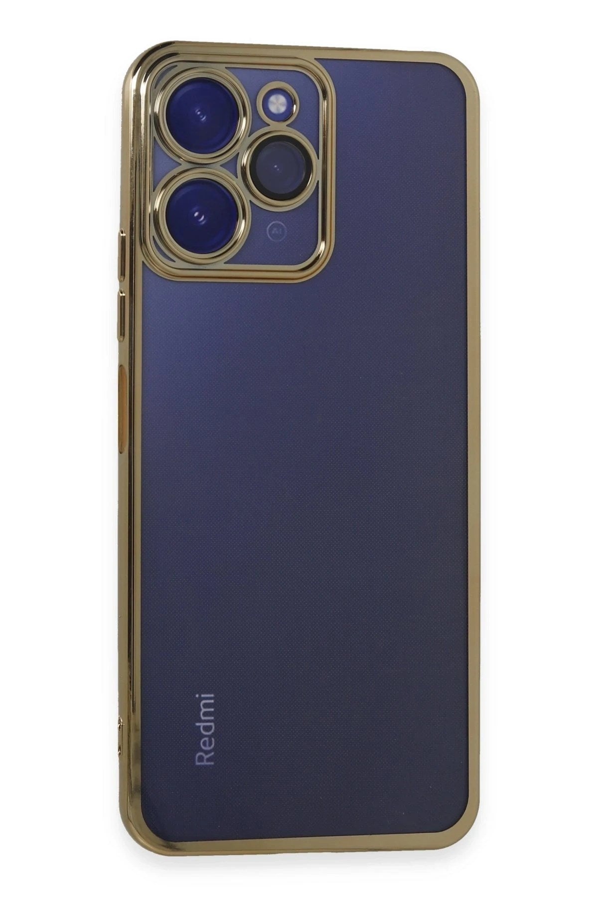 Mey İthalat® Redmi 12 Kılıf Lensli Silikon - Gold