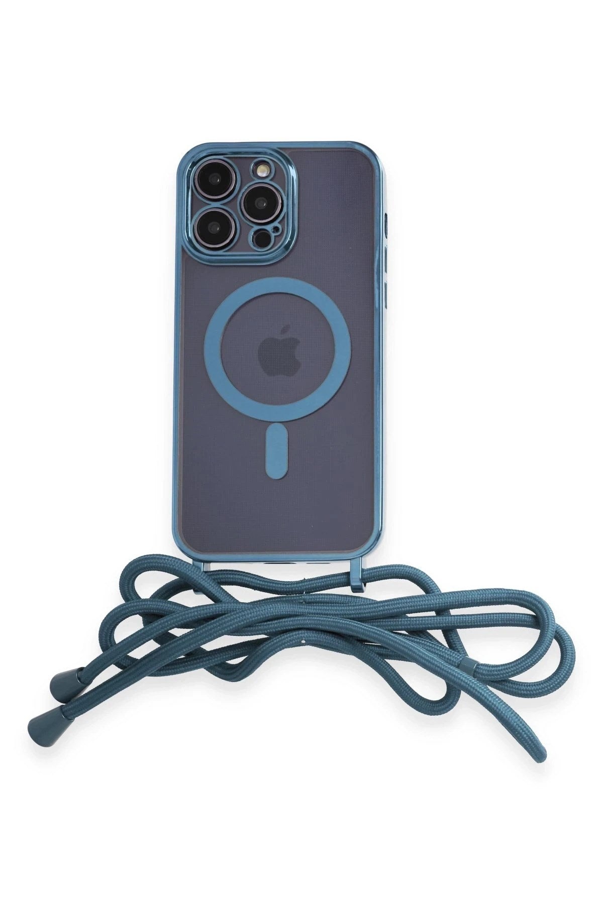 Mey İthalat® iPhone 13 Pro Max Kılıf Divo Lazer Askılı Magsafe Kapak - Sierra Blue