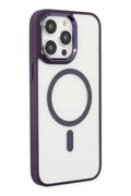 Mey İthalat® iPhone 13 Pro Kılıf Room Magneticsafe Silikon - Derin Mor