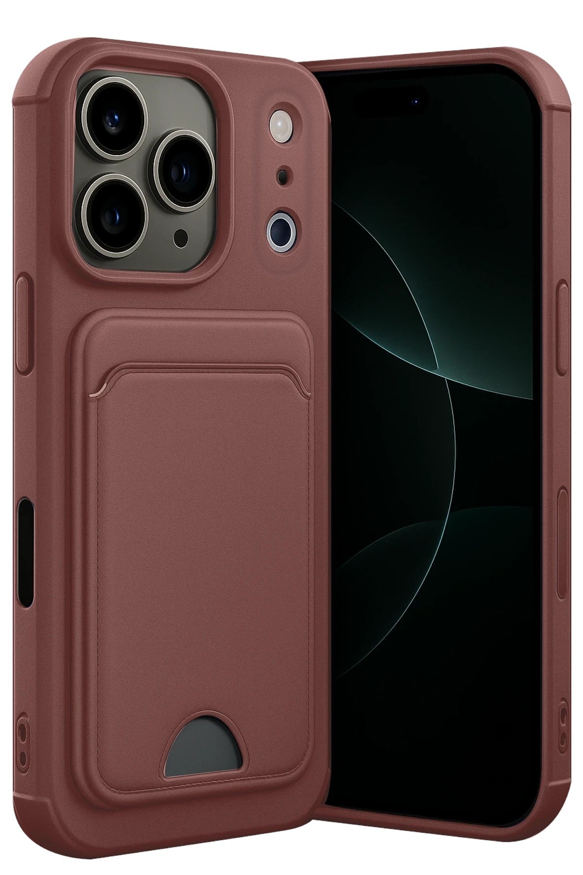 Mey İthalat® iPhone 17 Pro Kelvin Kartvizitli Silikon - Bordo