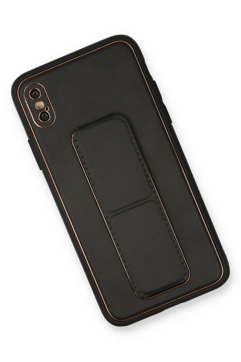 Mey İthalat® iPhone XS Max Kılıf Coco Deri Standlı Kapak - Siyah