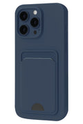 Mey İthalat® iPhone 16 Pro Kılıf Kelvin Kartvizitli Silikon - Lacivert