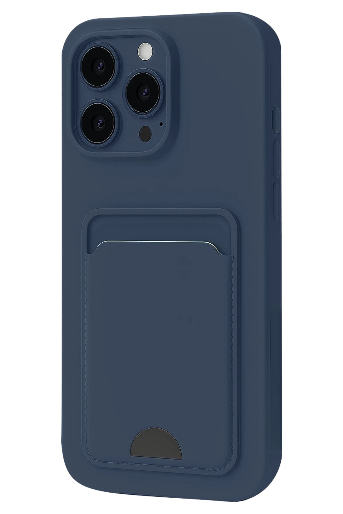 Mey İthalat® iPhone 16 Pro Kılıf Kelvin Kartvizitli Silikon - Lacivert