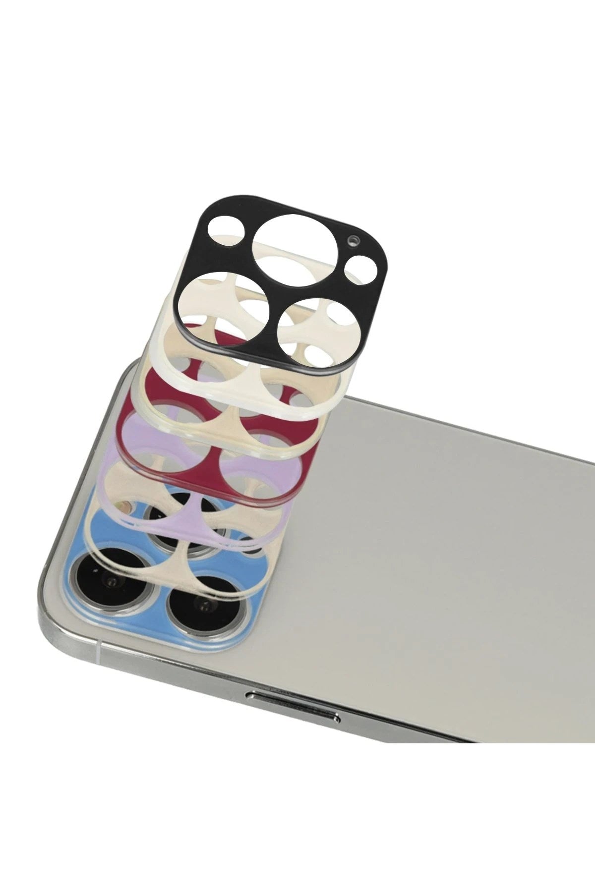 Mey İthalat® iPhone 13 Pro Max Rainbow Kamera Lens Koruma Cam - Rose Gold