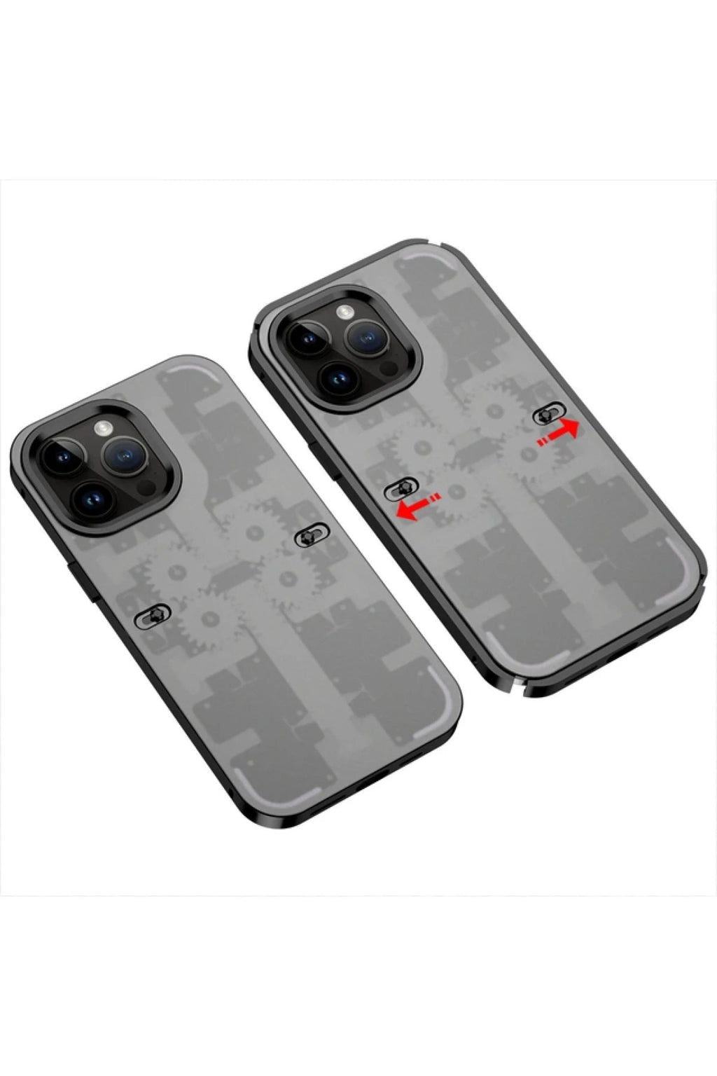 Mey İthalat® iPhone 13 Pro Max Kılıf Mekanik Bumper Kapak - Siyah