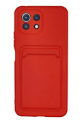 Mey İthalat® Mİ 11 Lite Kılıf Kelvin Kartvizitli Silikon - Kırmızı