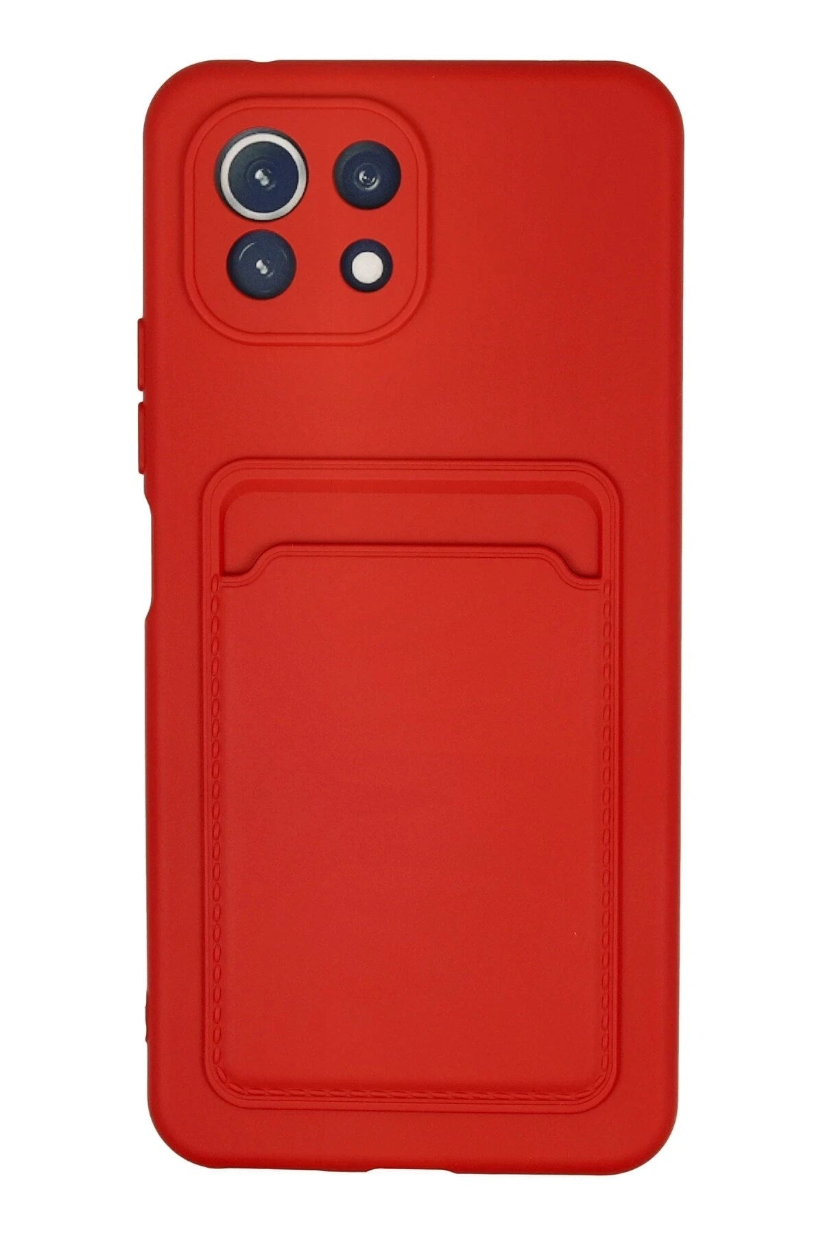 Mey İthalat® Mİ 11 Lite Kılıf Kelvin Kartvizitli Silikon - Kırmızı