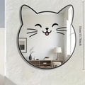 Mey İthalat® Kırılmaz Pleksi Gülen Kedi Duvar Aynası - 35x35 cm Çocuk ve Bebek Odası Dekoratif Ayna