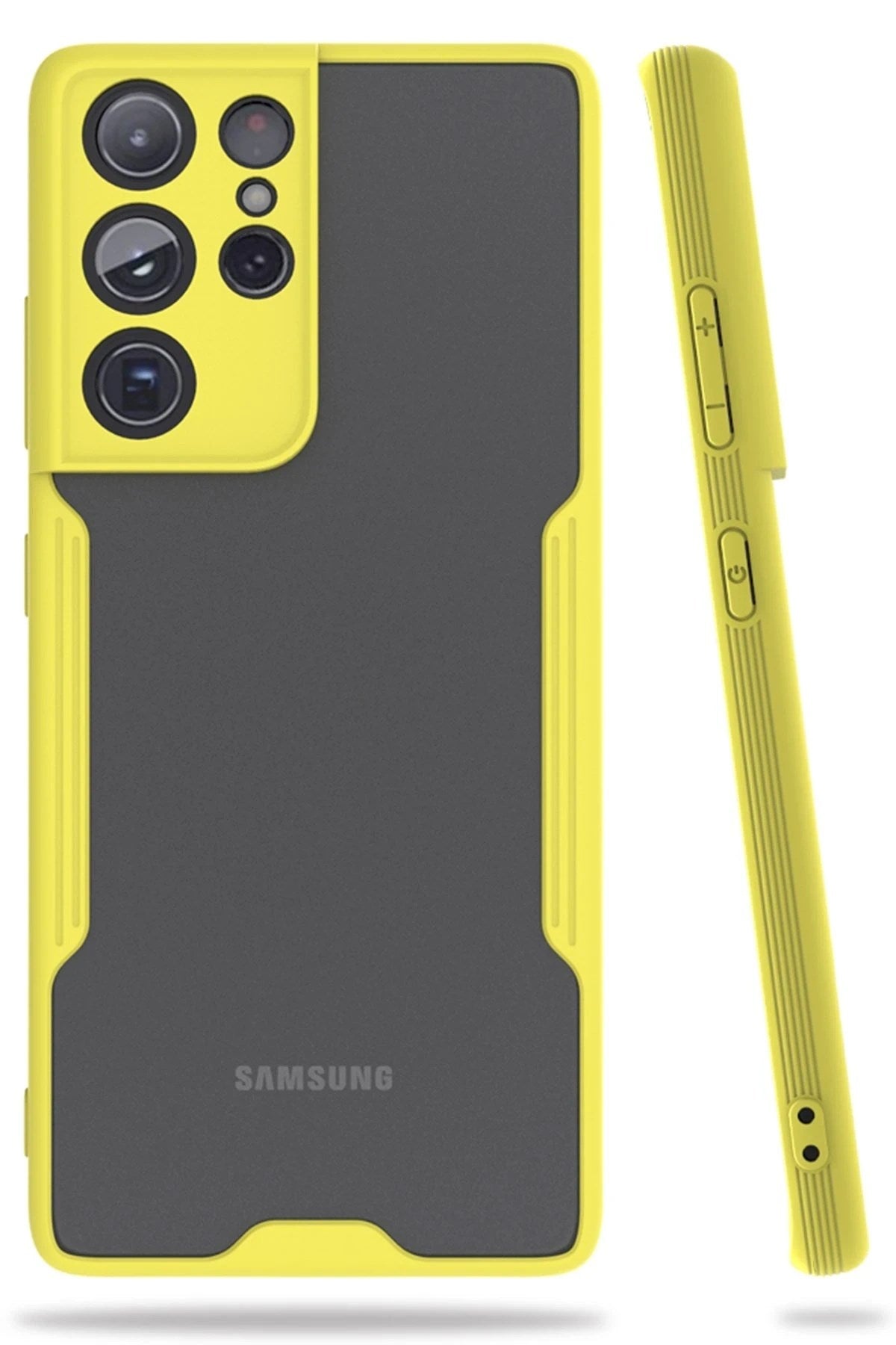 Mey İthalat® Samsung Galaxy S21 Ultra Kılıf Platin Silikon - Sarı