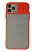 Mey İthalat® iPhone 11 Pro Max Kılıf Palm Buzlu Kamera Sürgülü Silikon - Kırmızı
