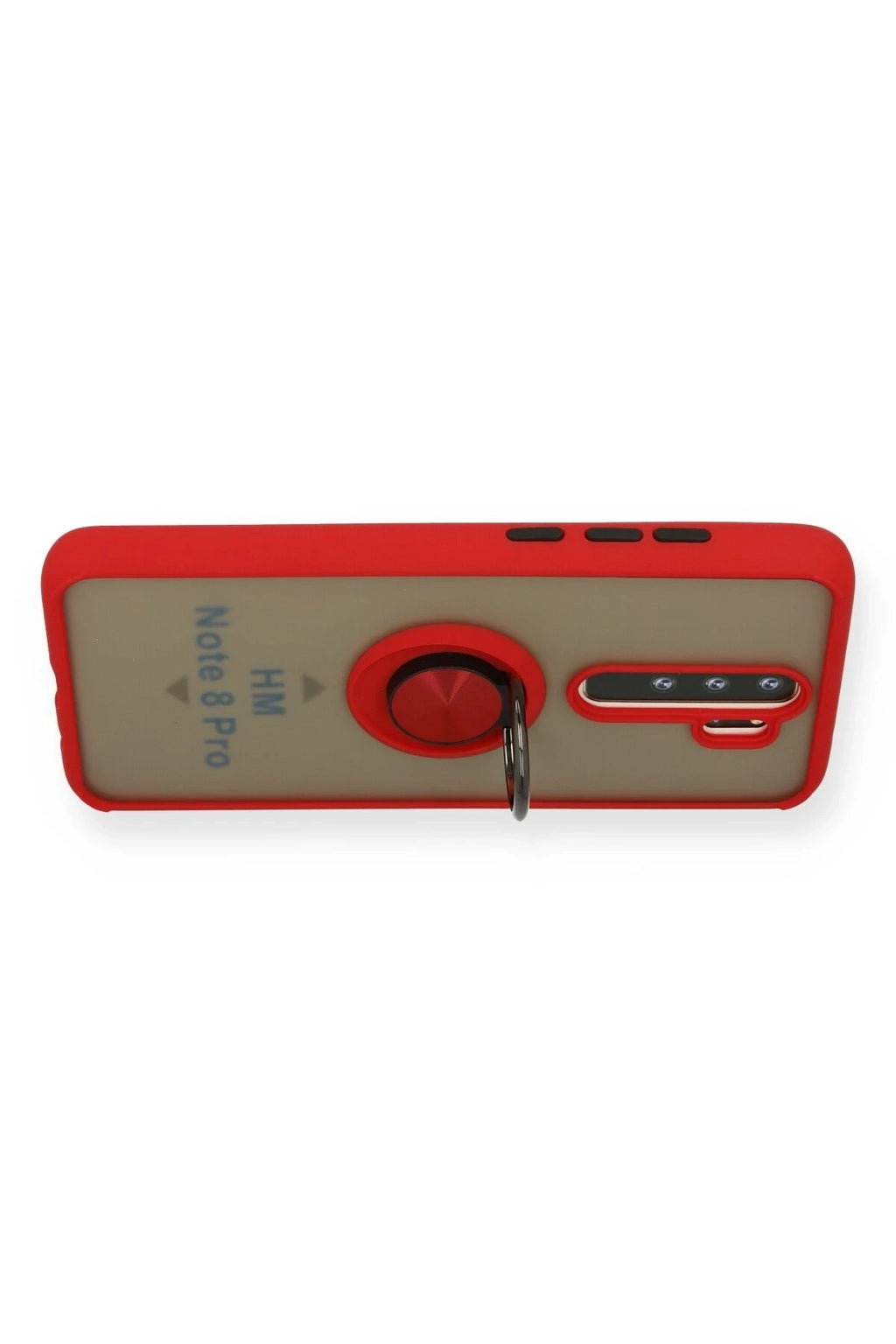 Mey İthalat® Redmi Note 8 Pro Kılıf Montreal Yüzüklü Silikon Kapak - Kırmızı