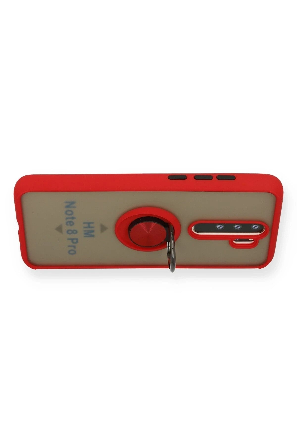 Mey İthalat® Redmi Note 8 Pro Kılıf Montreal Yüzüklü Silikon Kapak - Kırmızı