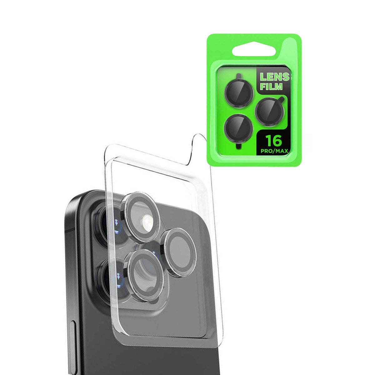 Mey İthalat® iPhone 16 Pro Raze Metal Kamera Lens - Siyah