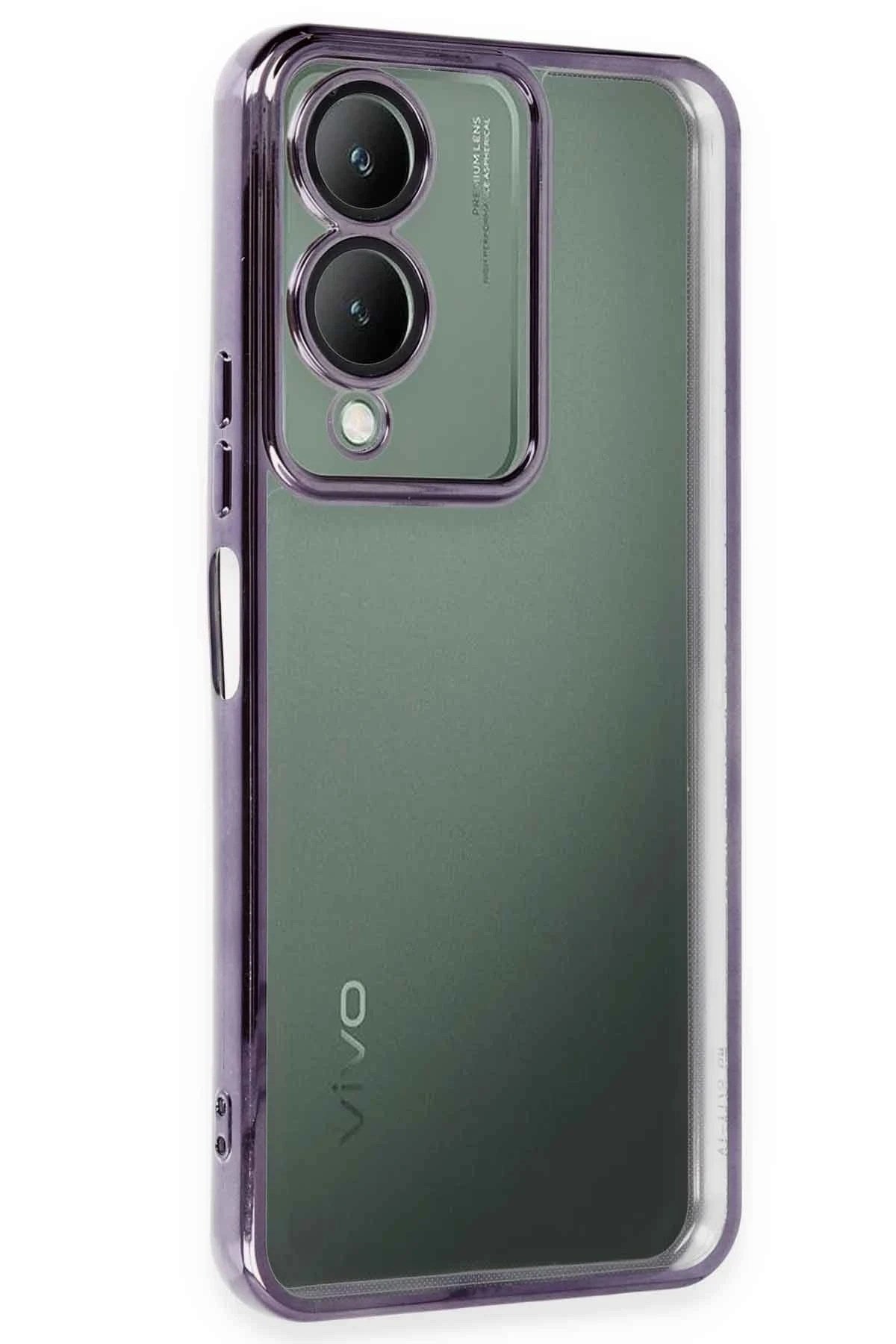 Mey İthalat® Vivo Y17S Kılıf Lensli Silikon - Mor