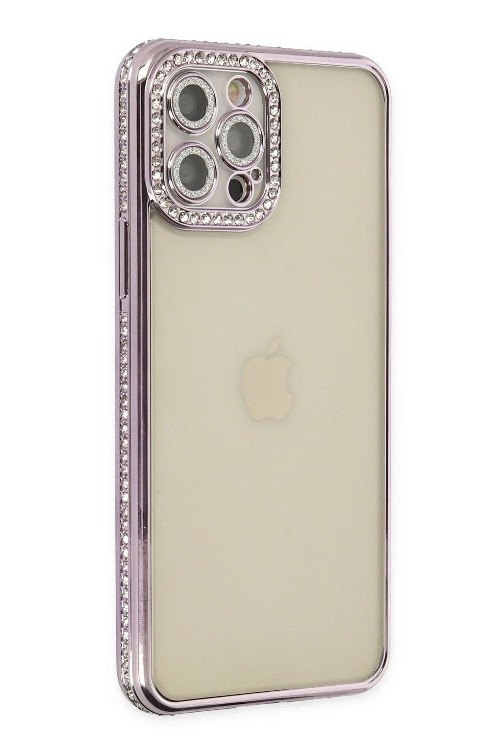Mey İthalat® iPhone 12 Pro Kılıf Joke Taşlı Silikon - Mor