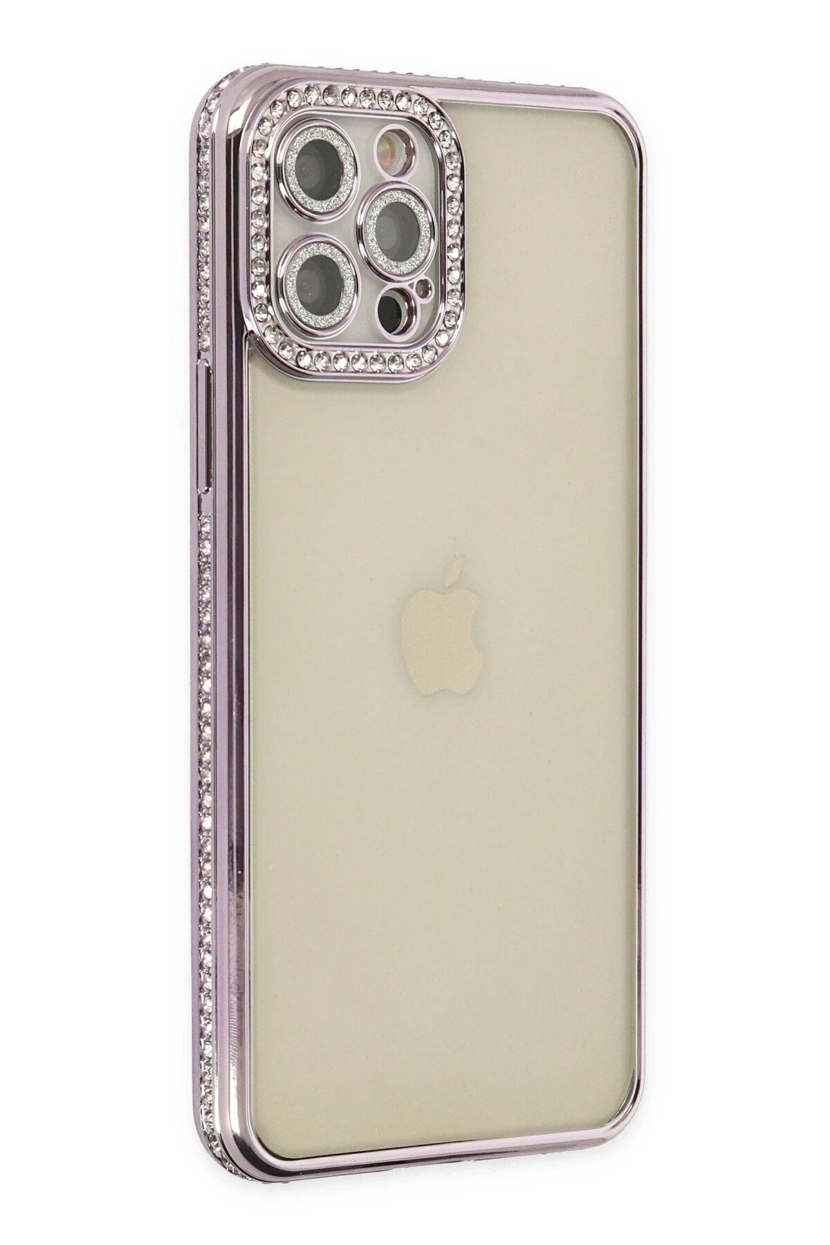 Mey İthalat® iPhone 12 Pro Kılıf Joke Taşlı Silikon - Mor