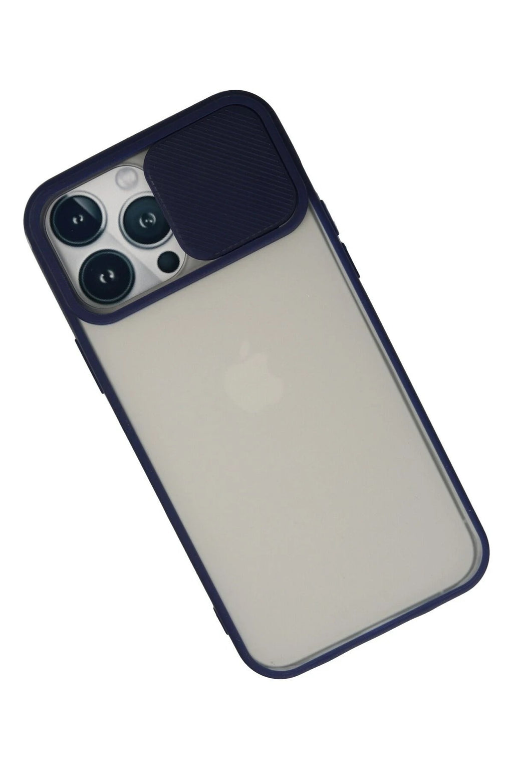 Mey İthalat® iPhone 13 Pro Max Kılıf Palm Buzlu Kamera Sürgülü Silikon - Lacivert