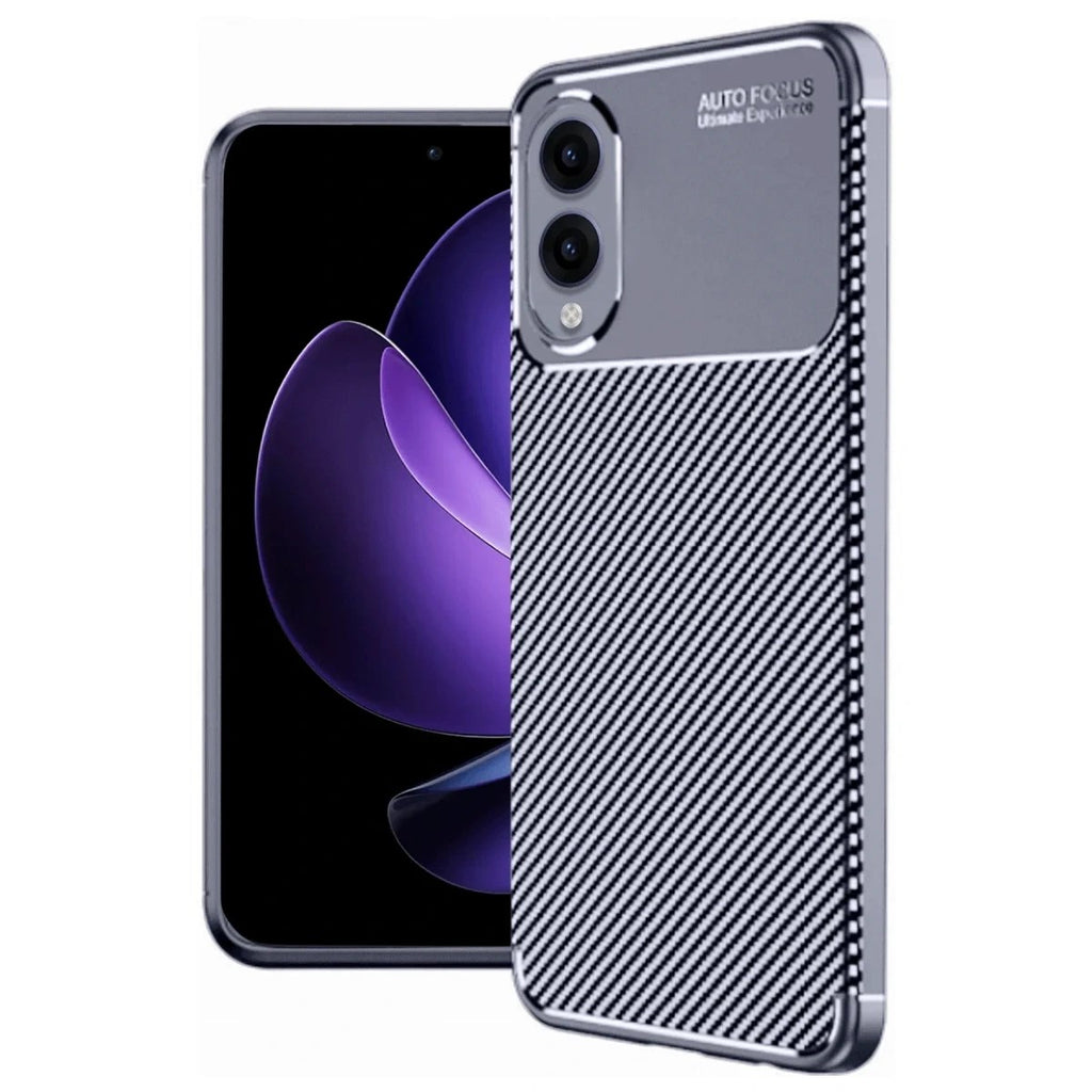 Mey İthalat® Samsung Galaxy S25 Edge Kılıf Auto Focus Karbon Kapak - Lacivert