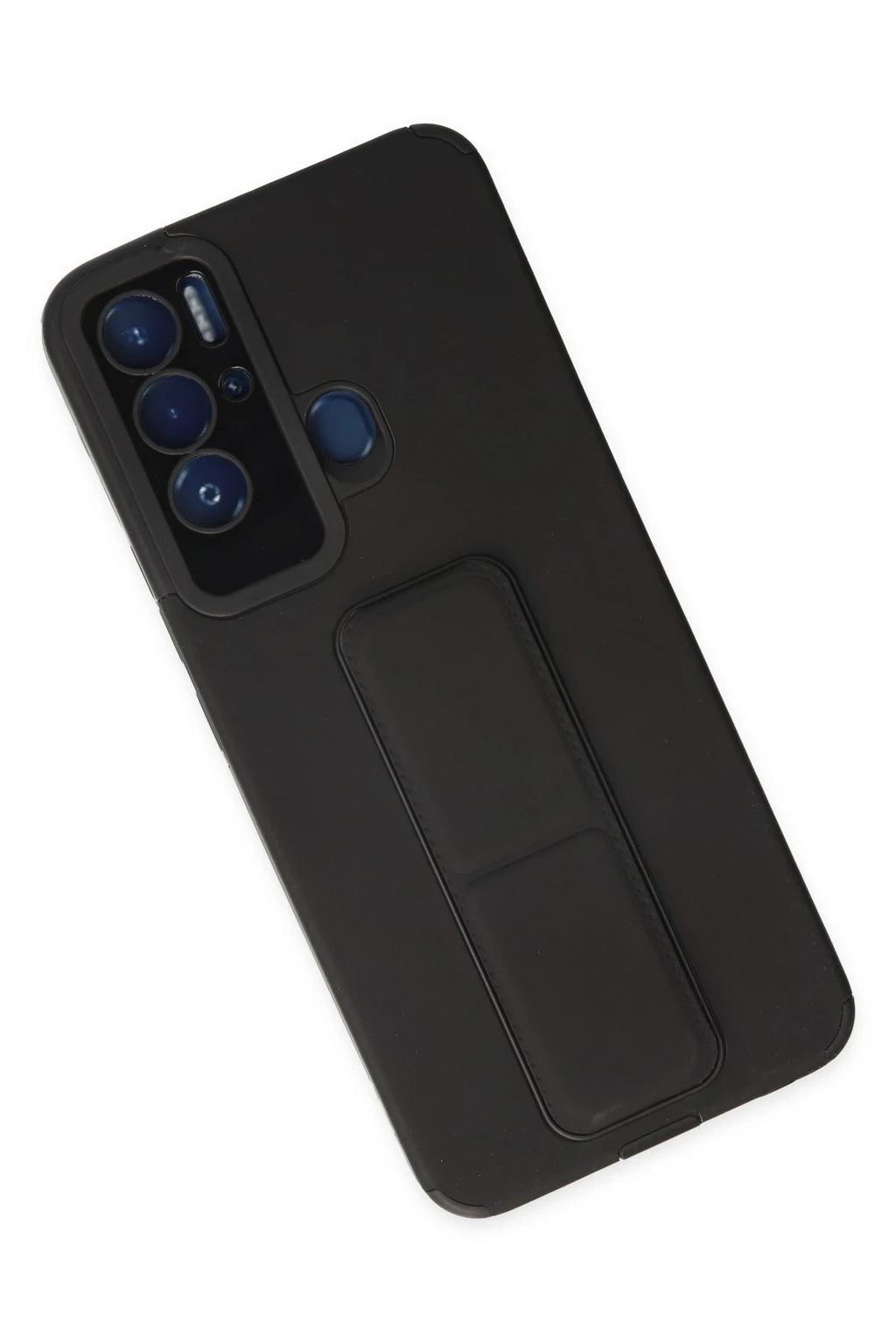 Mey İthalat® Tecno Pova Neo Kılıf Mega Standlı Silikon - Siyah
