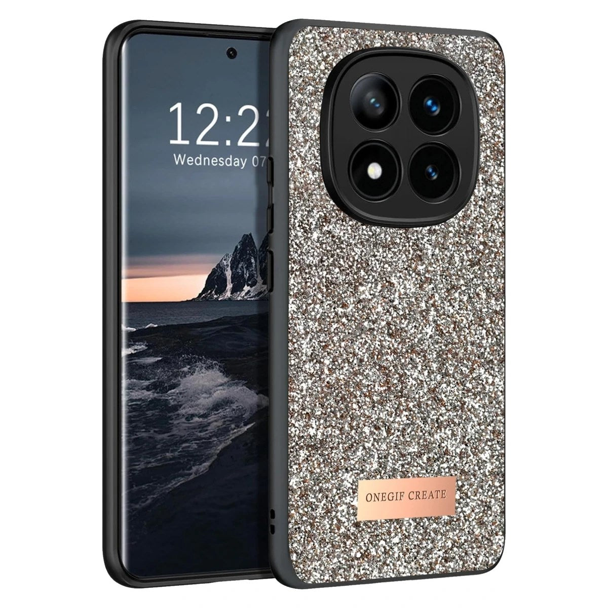 Mey İthalat® Redmi Note 14 Pro 4G Bright Simli Kapak - Gold