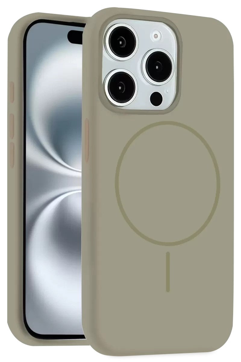 Mey İthalat® iPhone 15 Pro Max Kılıf Jully Magsafe Kapak - Çöl Titanyum