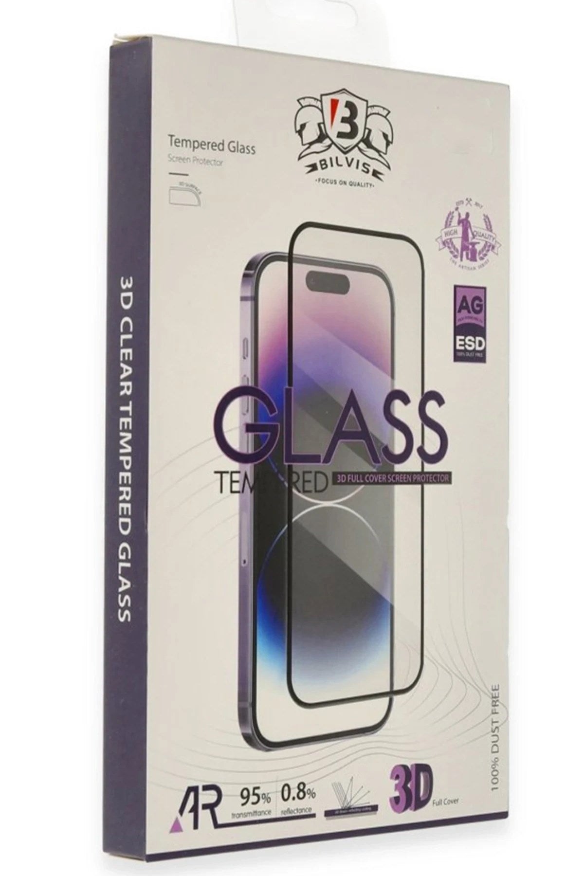 Mey İthalat® iPhone 17 Air Bilvis 3D Cam Ekran Koruyucu - Siyah