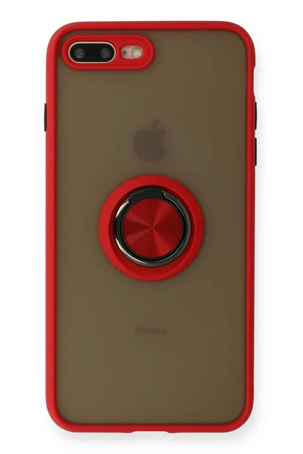 Mey İthalat® iPhone 7 Plus Kılıf Montreal Yüzüklü Silikon Kapak - Kırmızı