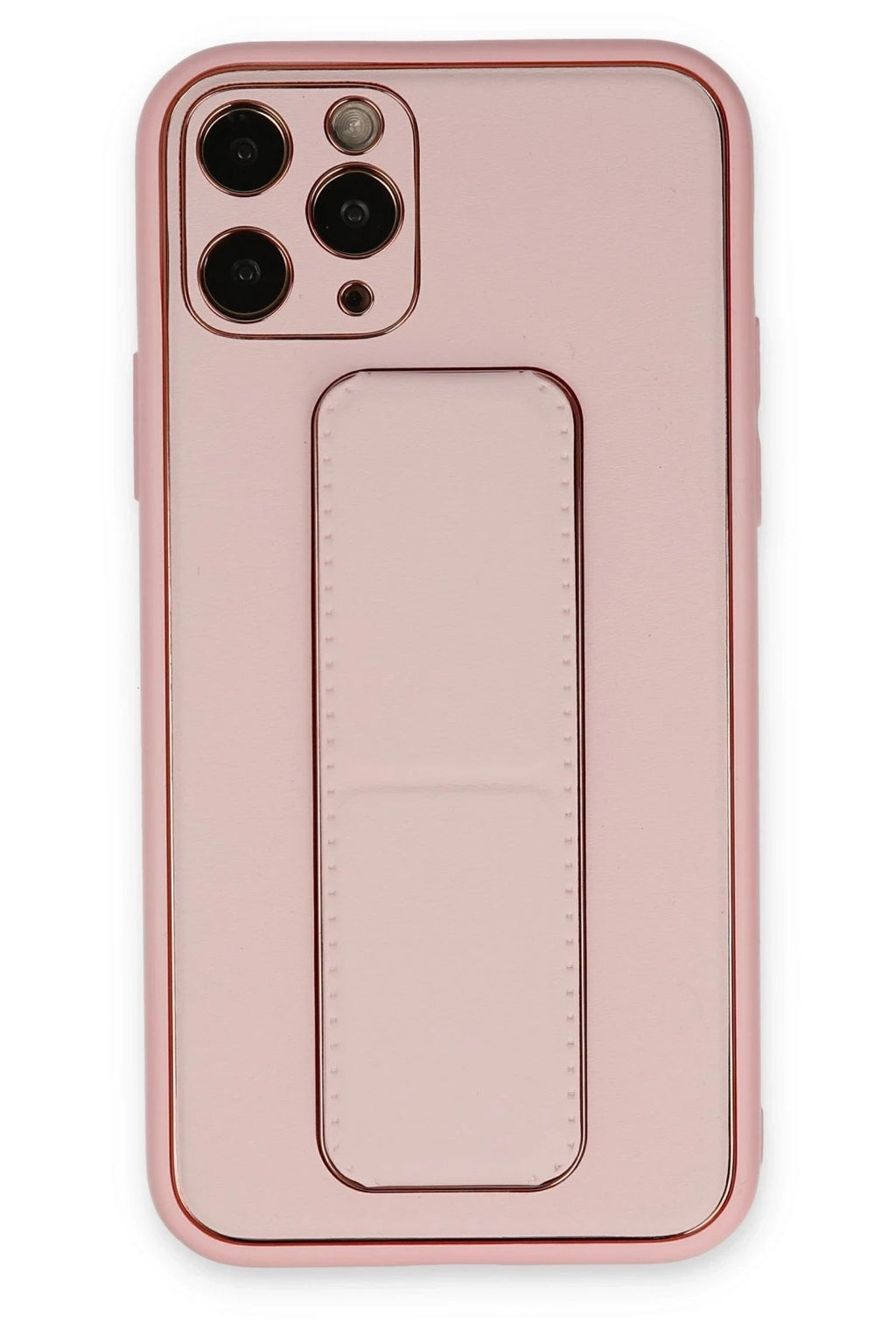 Mey İthalat® iPhone 11 Pro Max Kılıf Coco Deri Standlı Kapak - Pembe