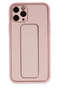 Mey İthalat® iPhone 11 Pro Max Kılıf Coco Deri Standlı Kapak - Pembe