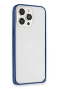 Mey İthalat® iPhone 15 Pro Max Metal Bumper Mat Kapak - Lacivert