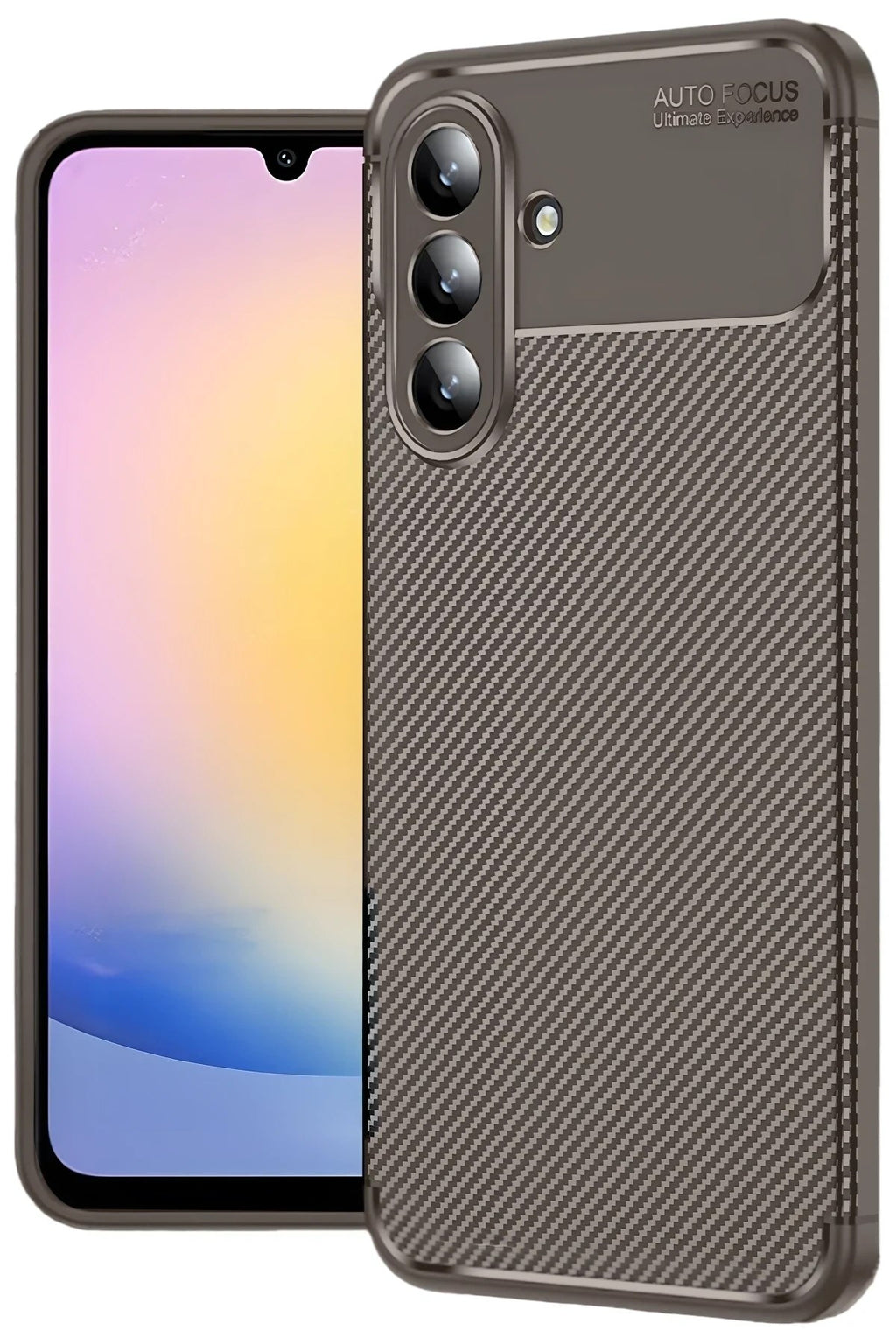 Mey İthalat® Samsung Galaxy S25 FE Auto Focus Karbon Kapak - Kahverengi