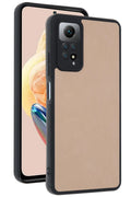 Mey İthalat® Redmi Note 12 Pro 4G Kılıf Aras Deri Kapak - Pudra